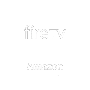 Amazon Fire TV logo displayed on a black background, compatible with IPTV streaming apps and live TV services.